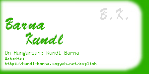 barna kundl business card